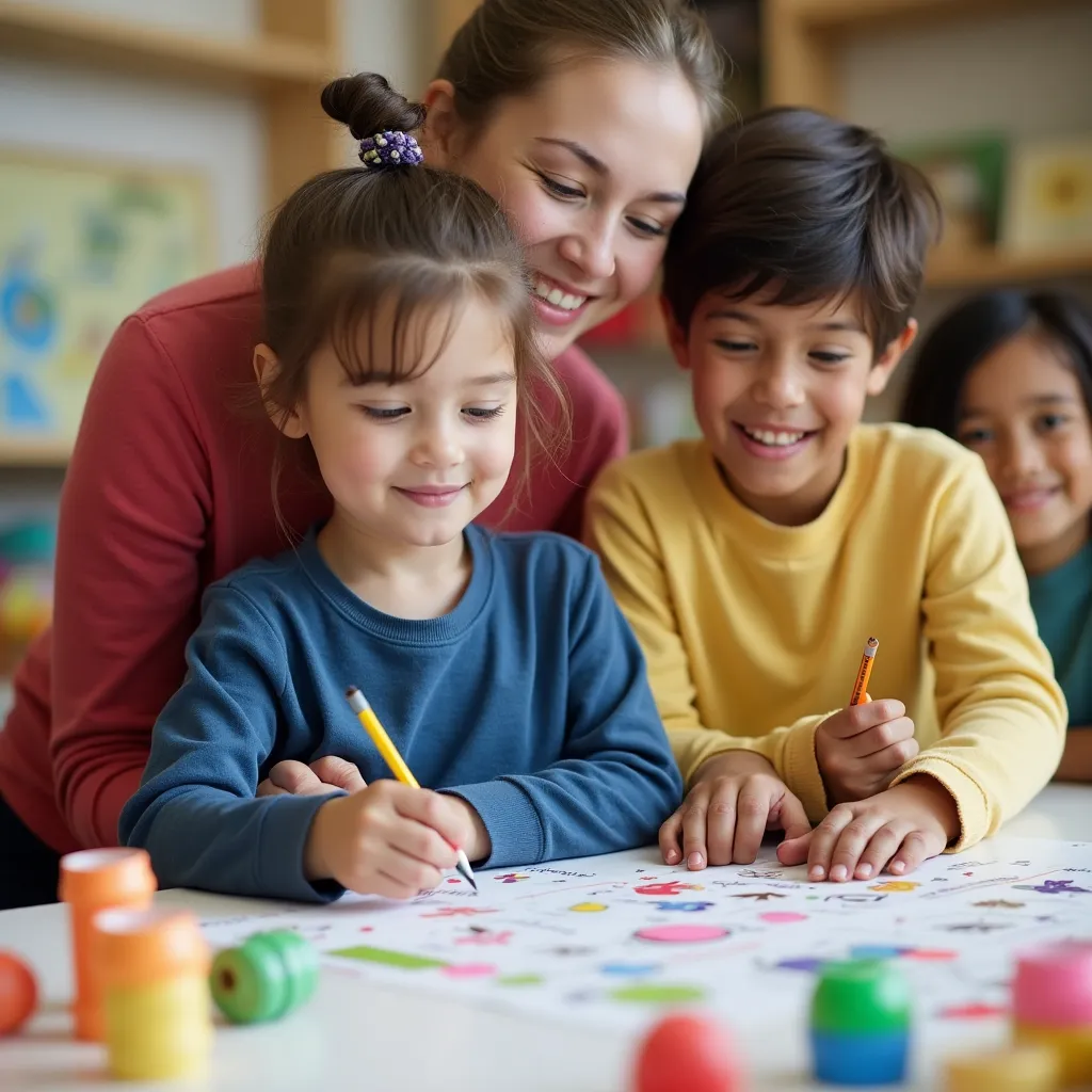 Children engaged in learning activities at Tulip Kids