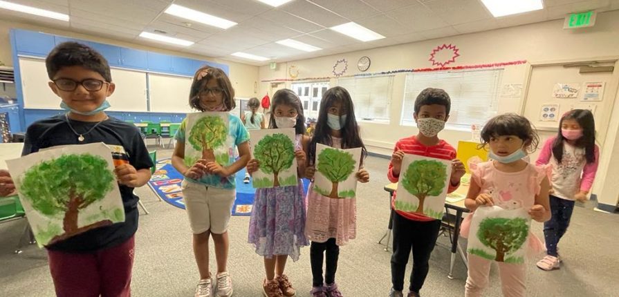 preschool kids with environment related drawing